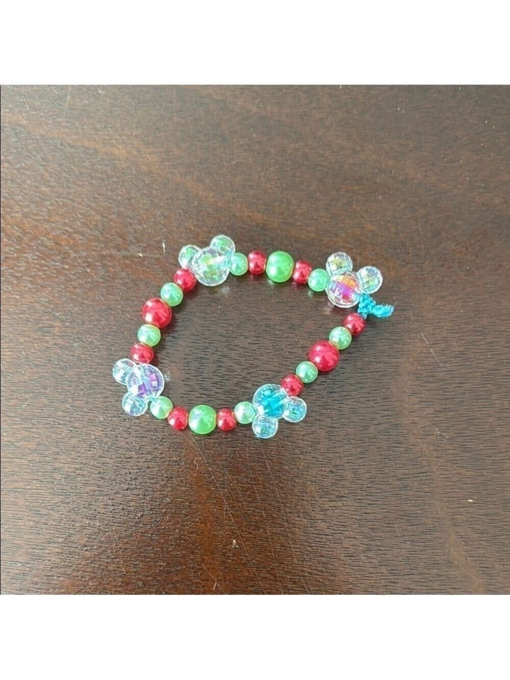 Colorful Beaded Bracelet with Mickey Mouse Accents